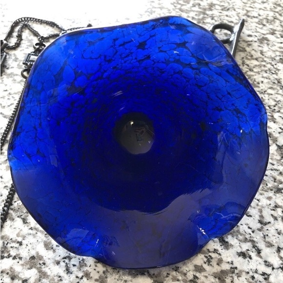 Greek blown glass prayer votive  wall hanging candle lantern vintage - Picture 4 of 7